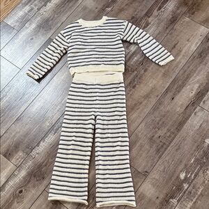 Striped Knit Sweater and Pants Set